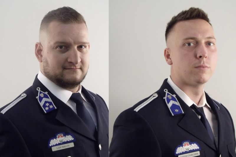 Ládi Miklós rendőr főtörzsőrmester, és Juhász Csaba rendőr őrmester